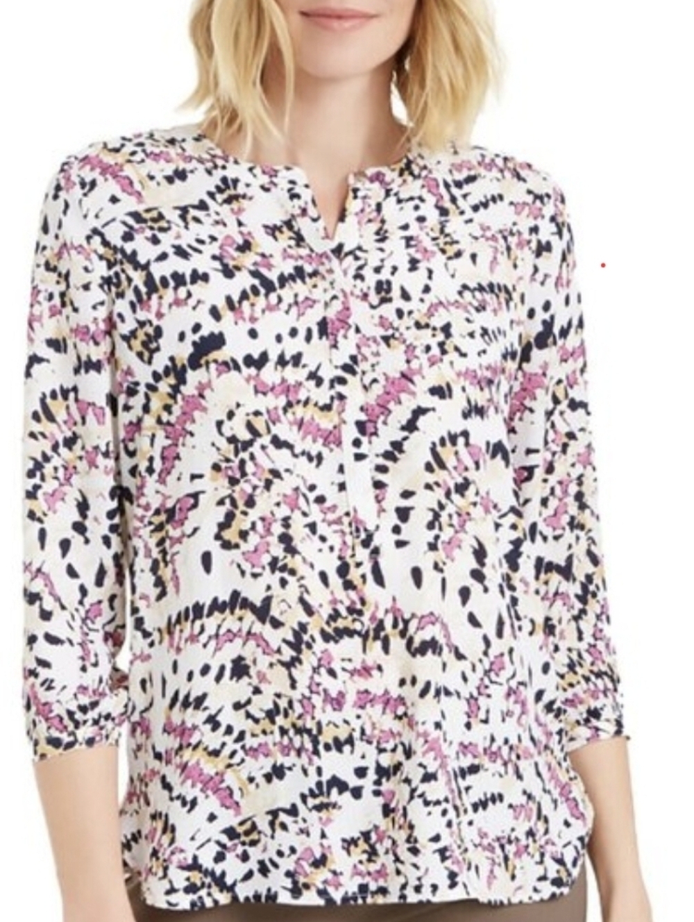 JM Collection Pink Dahlia Top Sz L